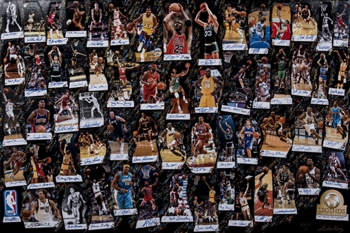 2010 NBA Legends of Basketball "We Made This Game" Multi-Signed Framed 40 x 60 Original Collage Artwork With 60 Signatures By Erika King (Icon Art LOA & Beckett)
